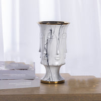 Electroplating Vase Ceramic Flower Pot Art Face Vase