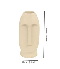 TIED RIBBONS Flower Vase Pot for Home Decor - Ceramic Face Shape