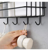 SpaceOra Self-Adhesive Bathroom Shelf with Hooks
