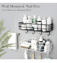 SpaceOra Self-Adhesive Bathroom Shelf with Hooks