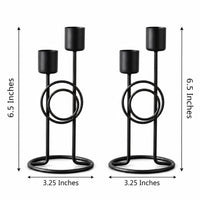 Modern Iron Double Candle Holder Set of 2