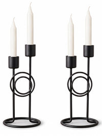 Modern Iron Double Candle Holder Set of 2