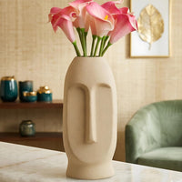 TIED RIBBONS Flower Vase Pot for Home Decor - Ceramic Face Shape