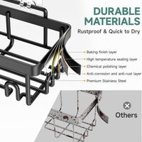 SpaceOra's Stainless Steel Shower Caddy 6-Pack for Bathroom & Home Decor