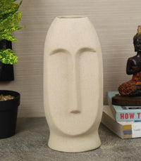 TIED RIBBONS Flower Vase Pot for Home Decor - Ceramic Face Shape