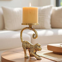 SpaceOra's Aluminium Elephant Pillar Candle Holder Statue