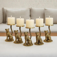 SpaceOra's Aluminium Elephant Pillar Candle Holder Statue