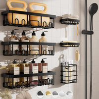 SpaceOra's Stainless Steel Shower Caddy 6-Pack for Bathroom & Home Decor